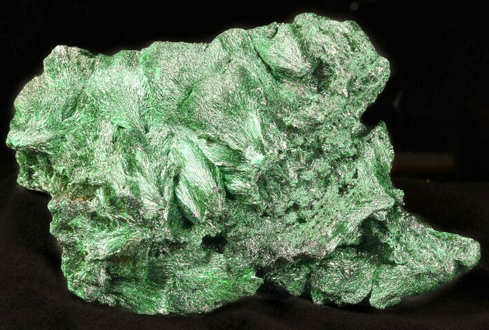 Silky, Fibrous Malachite Crystal Cluster - Congo #45331